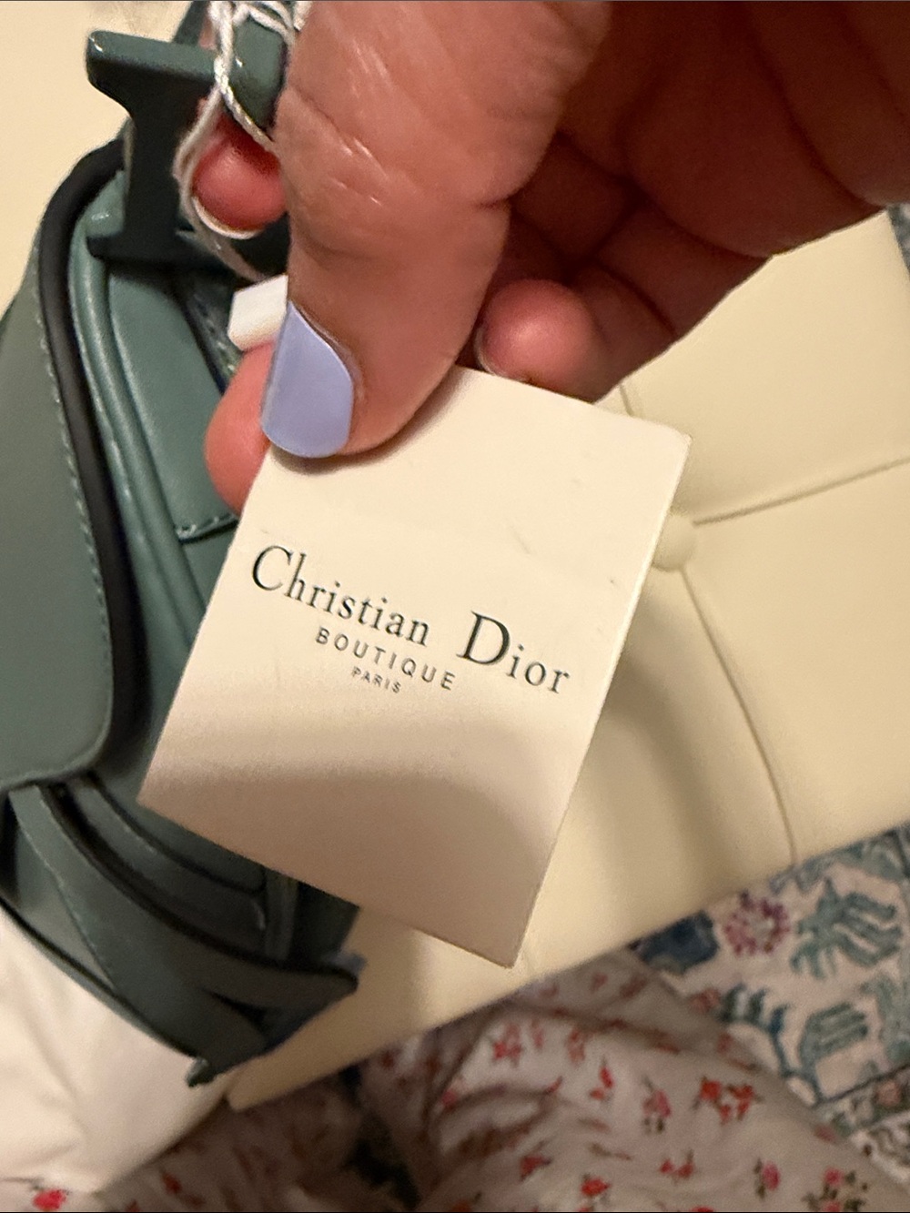 FASHION!!! Sage Green Saddle Crossbody with Signature Strap - Picture 5 of 7